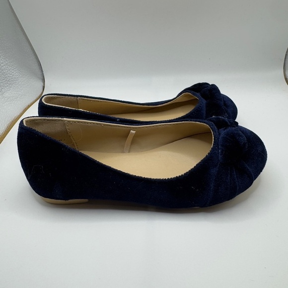 Janie and Jack Toddler Girls Size 7 Elegant Blue Velvet Formal Flats - Picture 4 of 9
